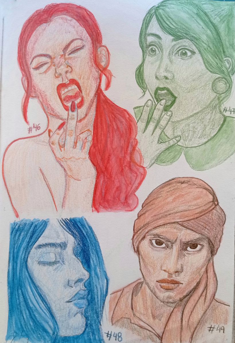 Proyecto final sketchbook de retrato: Reto 101 cabezas.  11