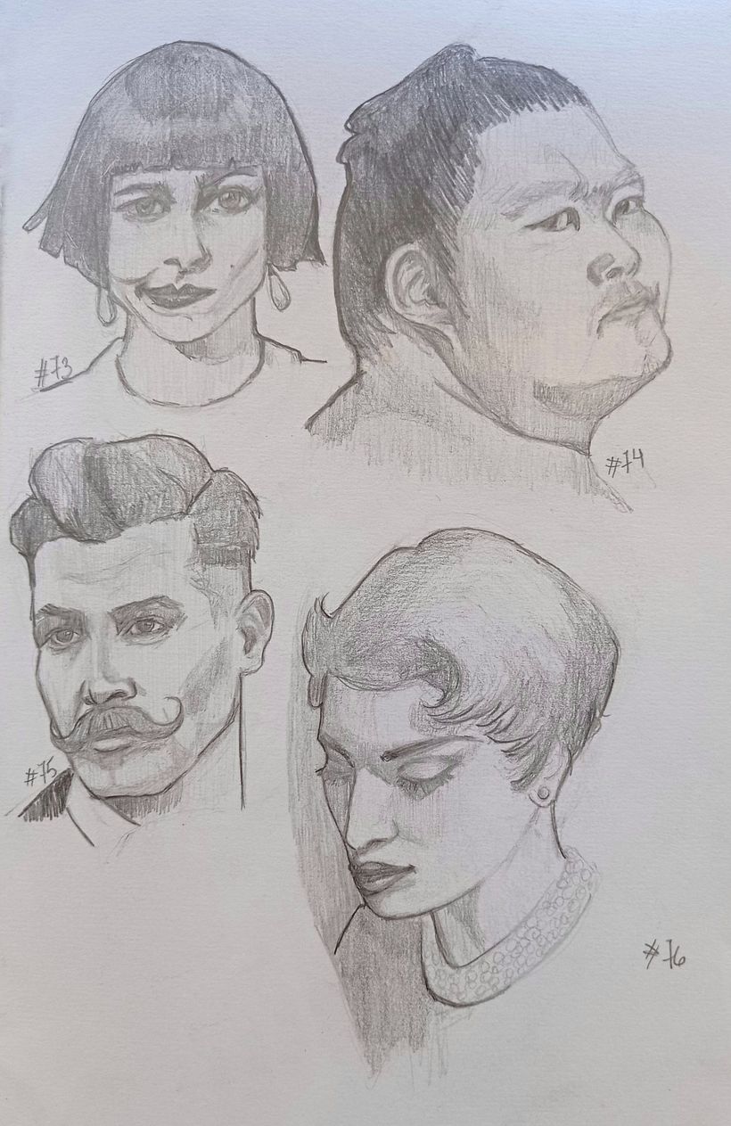 Proyecto final sketchbook de retrato: Reto 101 cabezas.  14