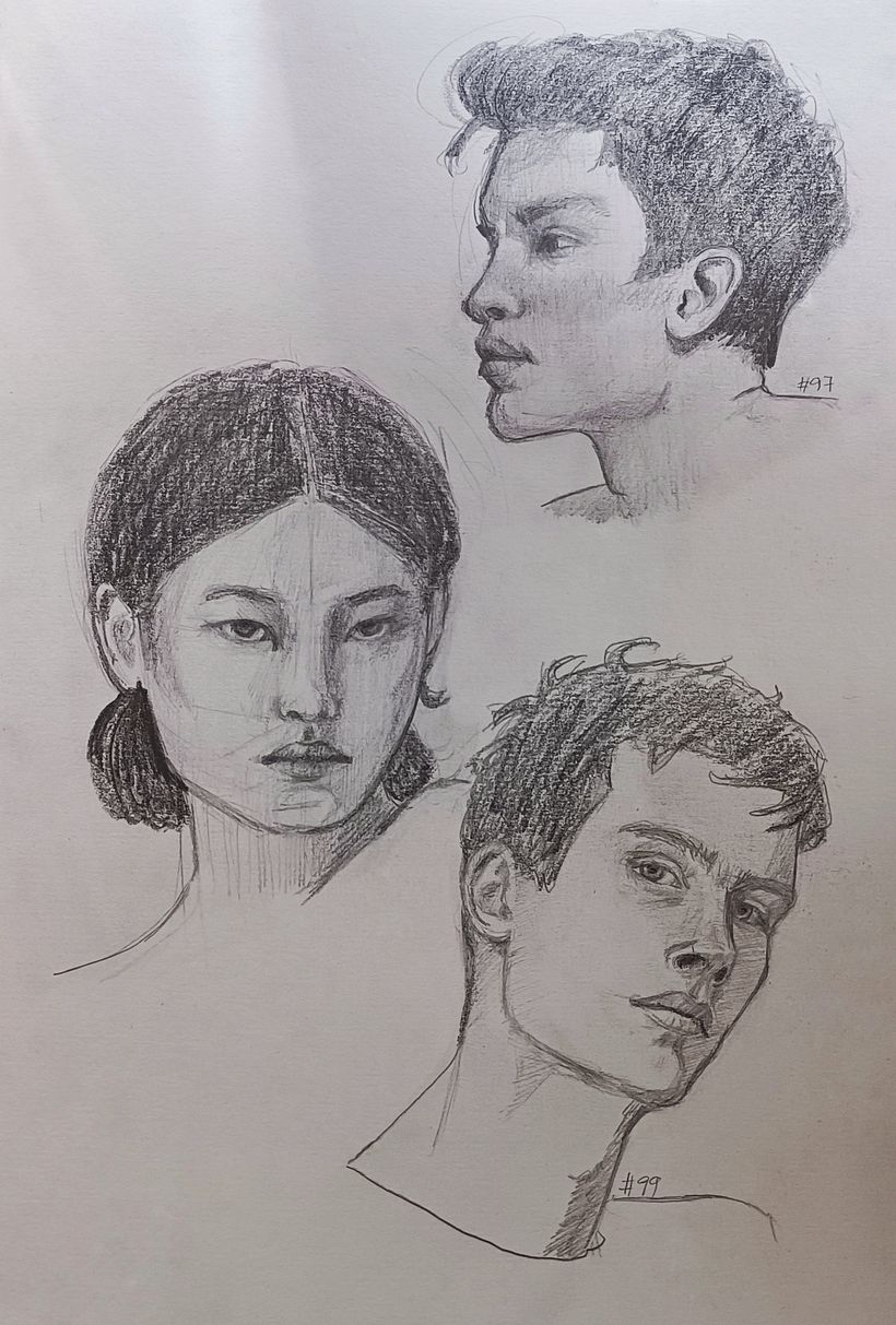 Proyecto final sketchbook de retrato: Reto 101 cabezas.  26
