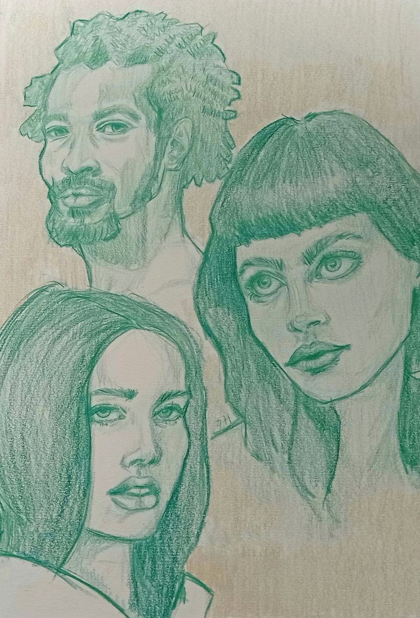 Proyecto final sketchbook de retrato: Reto 101 cabezas.  13
