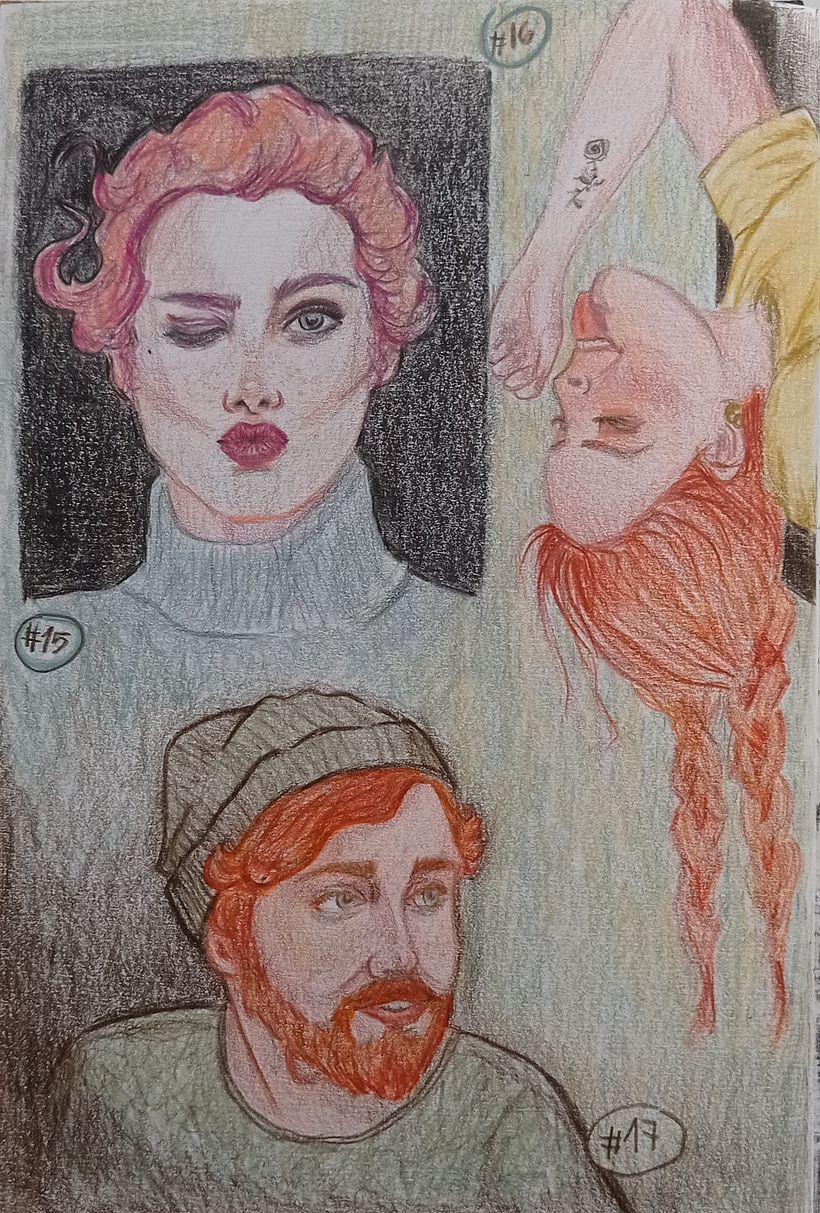 Proyecto final sketchbook de retrato: Reto 101 cabezas.  3