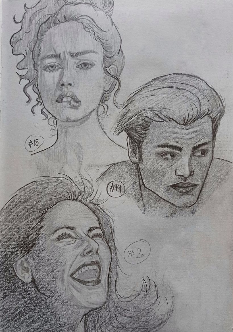 Proyecto final sketchbook de retrato: Reto 101 cabezas.  4