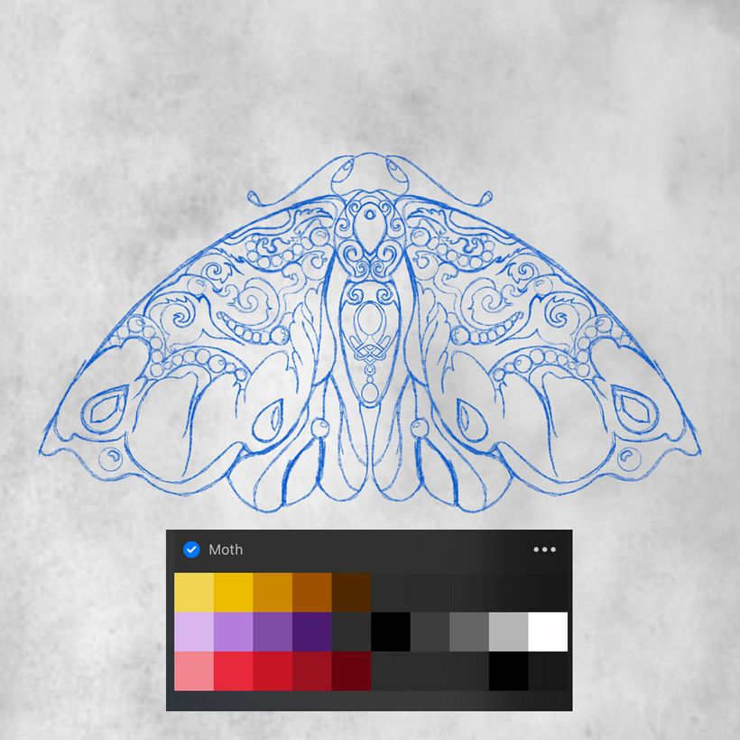 Pin de polilla con efectos dorados  1