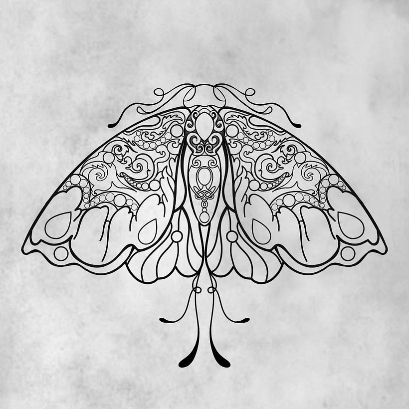 Pin de polilla con efectos dorados  1