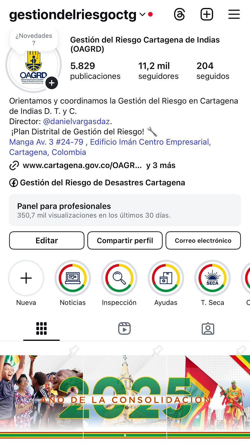 Transformación digital de @gestiondelriesgoctg: De cuenta inactiva a referente institucional en Cartagena 1