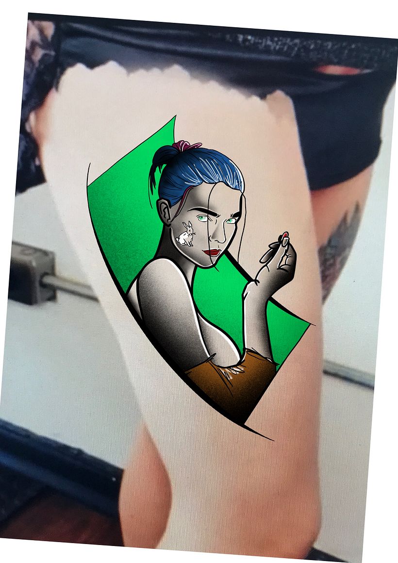 Matrix Inspired Full colour tattoo 1
