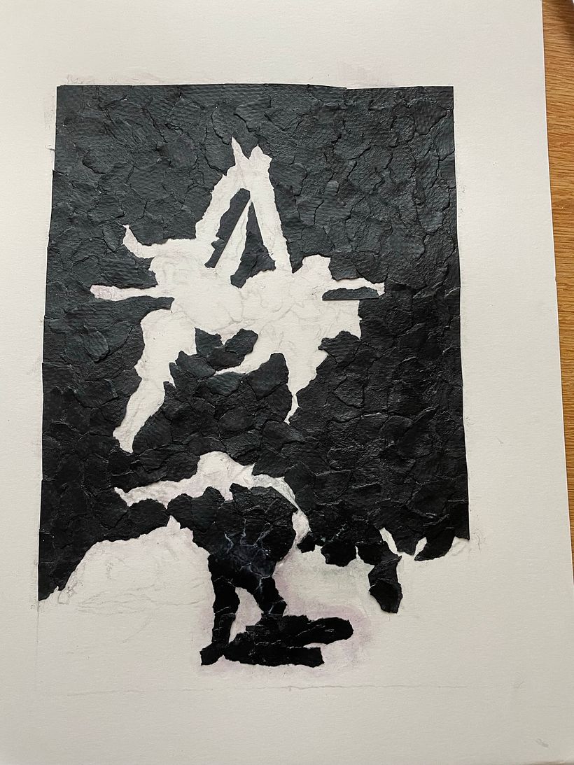 Witches' Flight- Collage Study of Light and shade 1