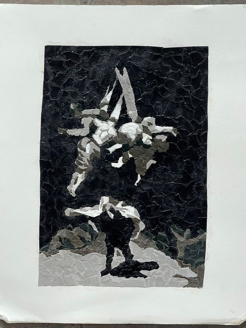 Witches' Flight- Collage Study of Light and shade 2