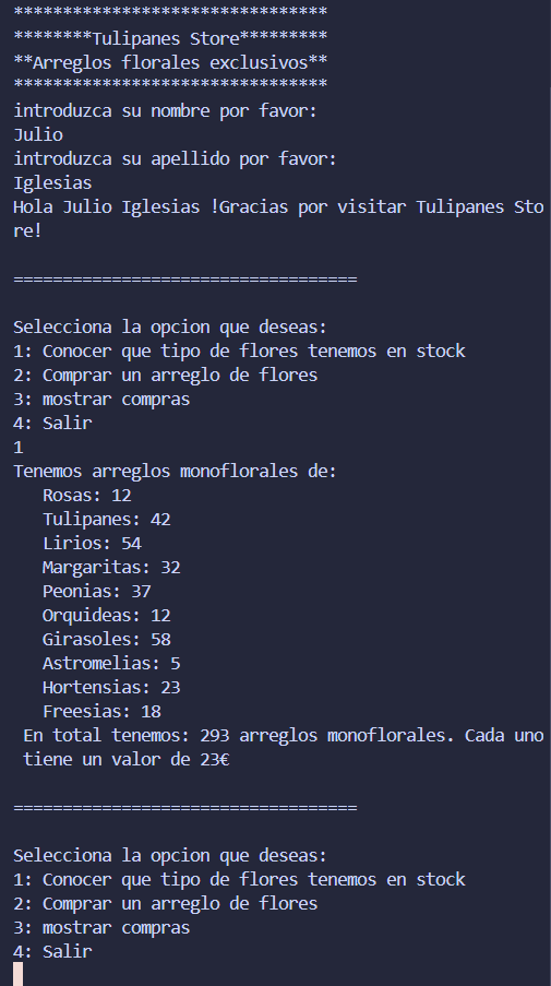 Tulipanes Store – Tienda de Arreglos Florales en Python 1