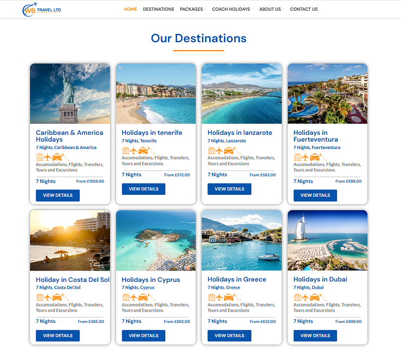Website Development for WBTravel.uk 1