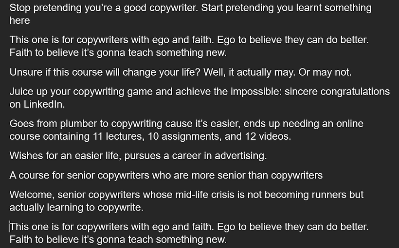 Proyecto Final — Copywriting para copywriters 1