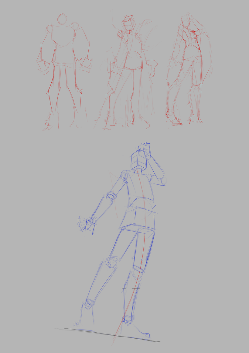 Pose final figura humana expresiva 3