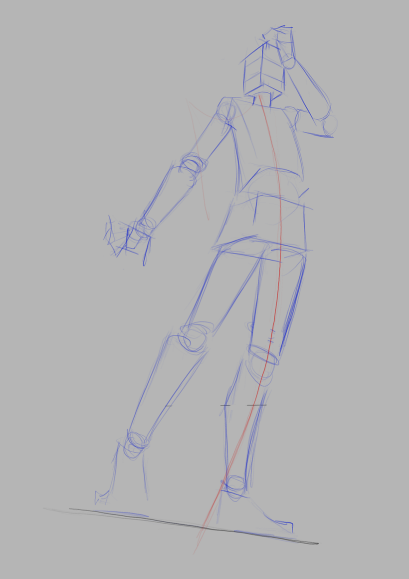 Pose final figura humana expresiva 1