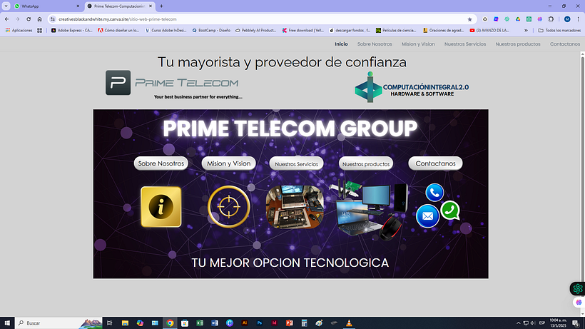 Diseño de pagina web con enlaces digitales 1