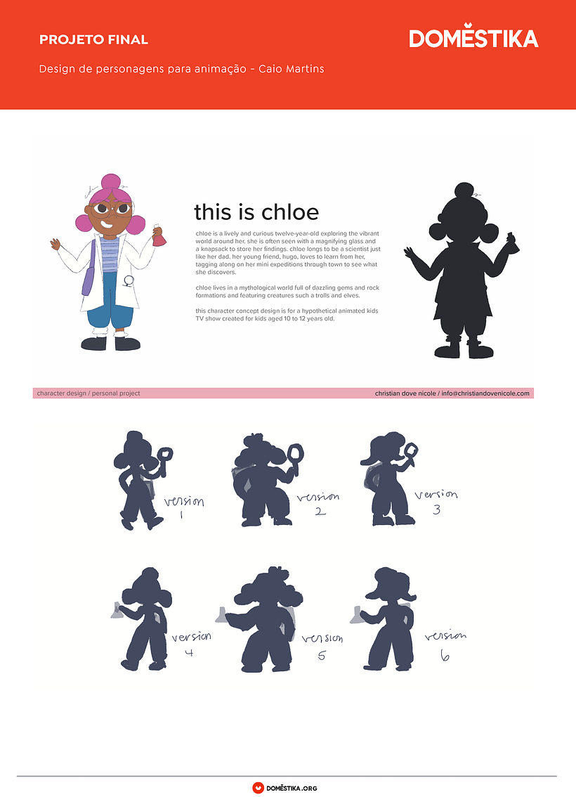 character design for tv animation: chloe 1