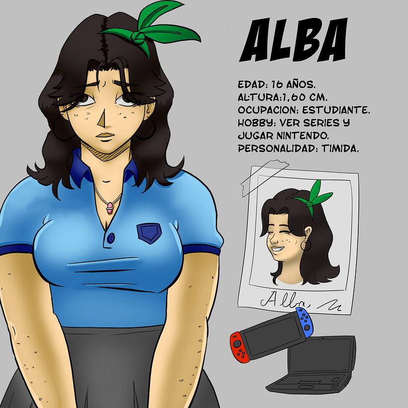 Alba estudiando en el café 1