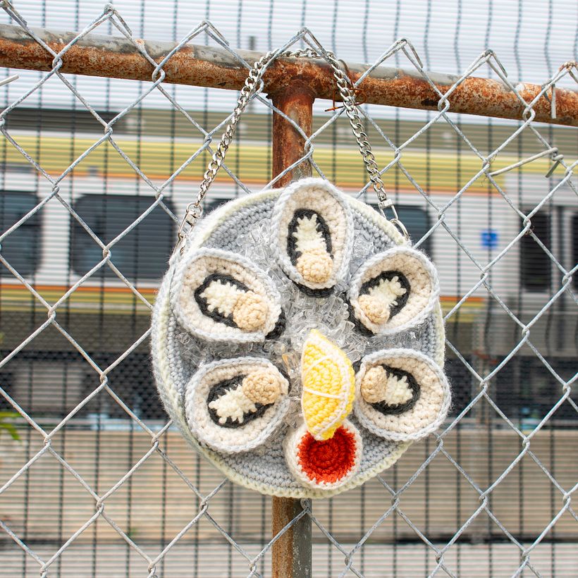 Crochet Oyster Bag 1