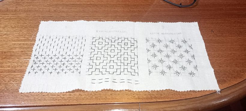 Primer proyecto de bordado sashiko 1