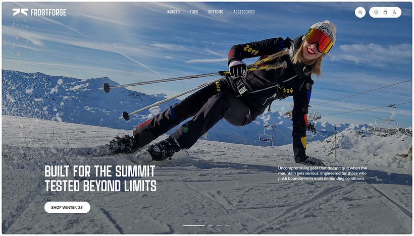 Hero section design exploration for FrostForge 1