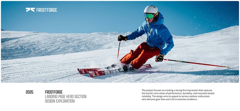 Hero section design exploration for FrostForge 1