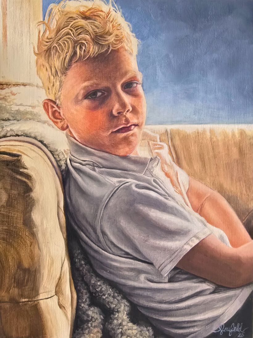 Oil Portrait of my son: Shepherd 1
