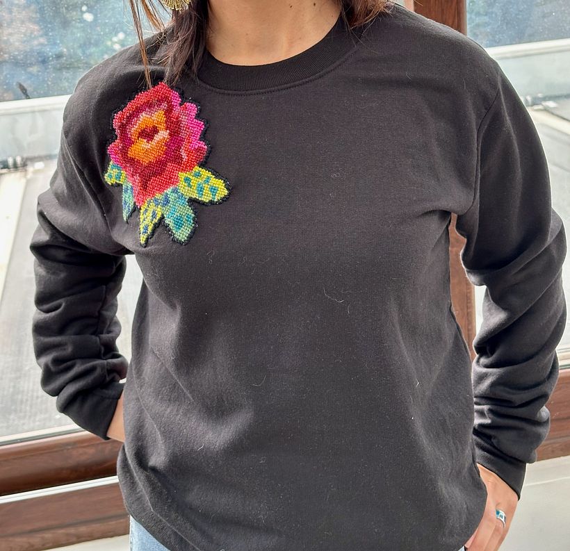 Flor en punto cruz 1