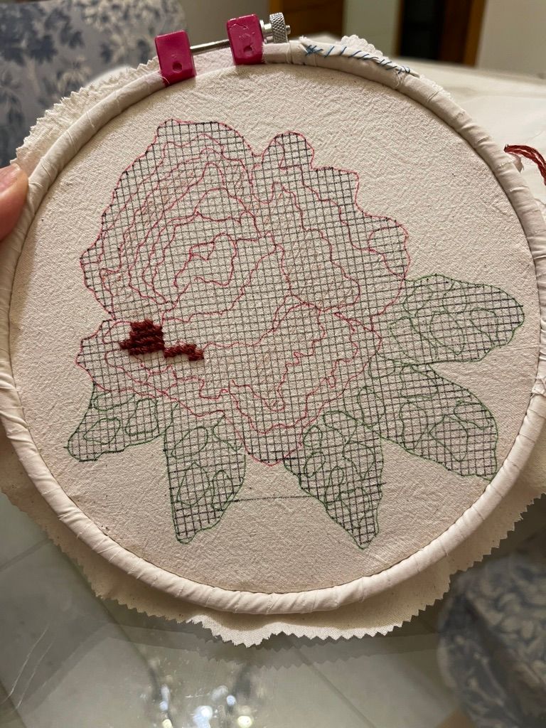 Flor en punto cruz 1