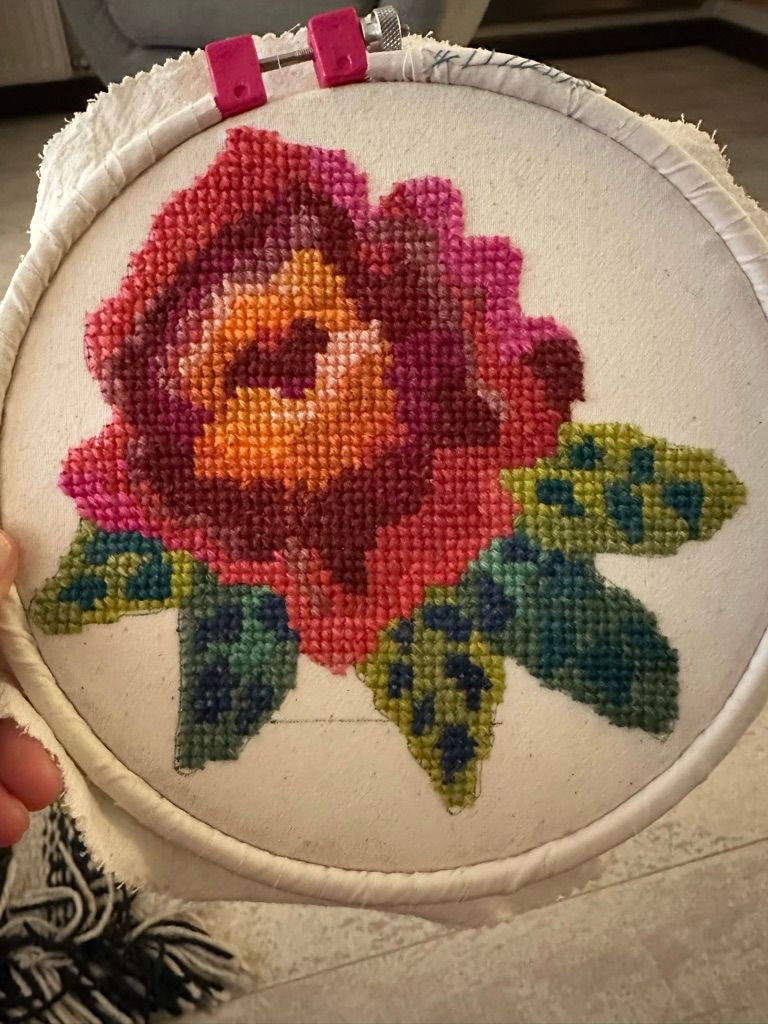 Flor en punto cruz 1