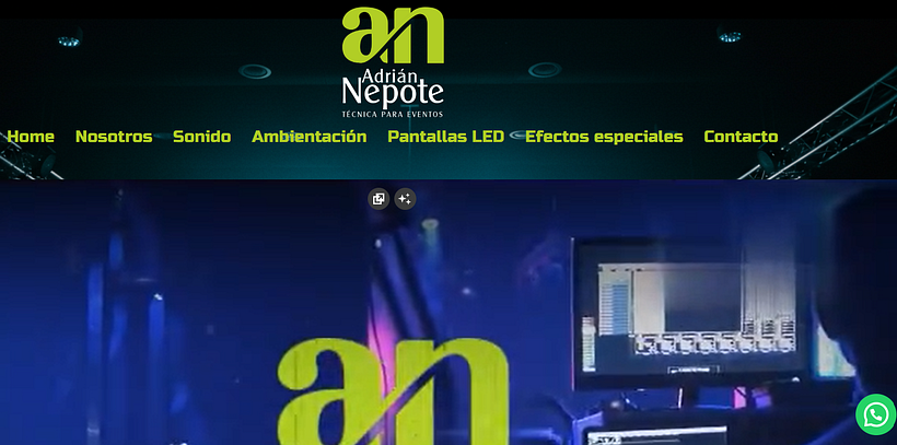 Sitio web Adrián Nepote Técnica para Eventos. 1