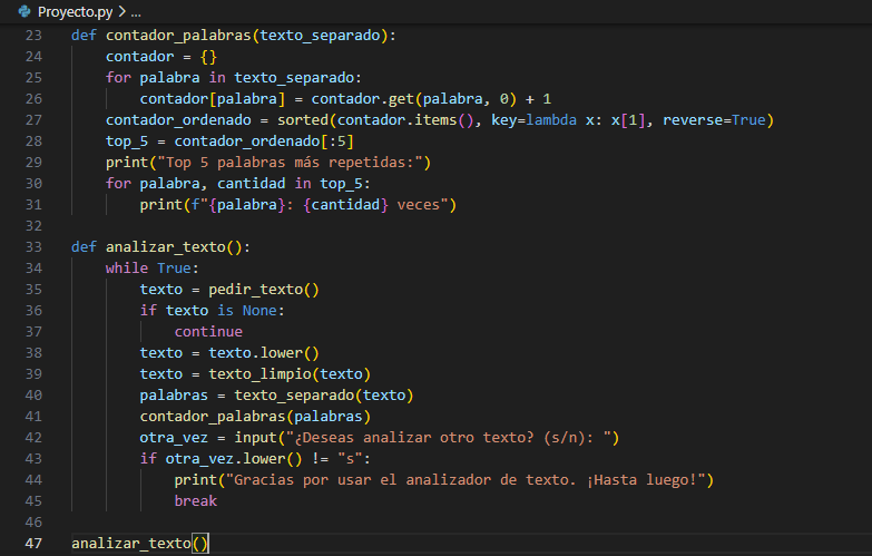 Analizador de texto básico con Python 2