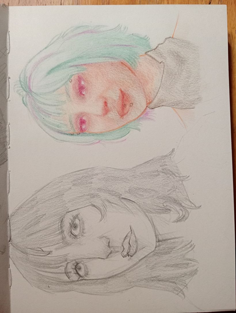 Retrato con lápices de colores. 1