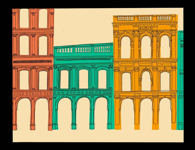 Drawing Colonial Buildings: step-by-step tutorial 2