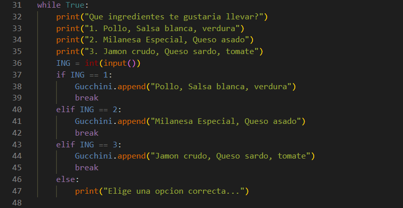 Arma tu sanwich con python 3