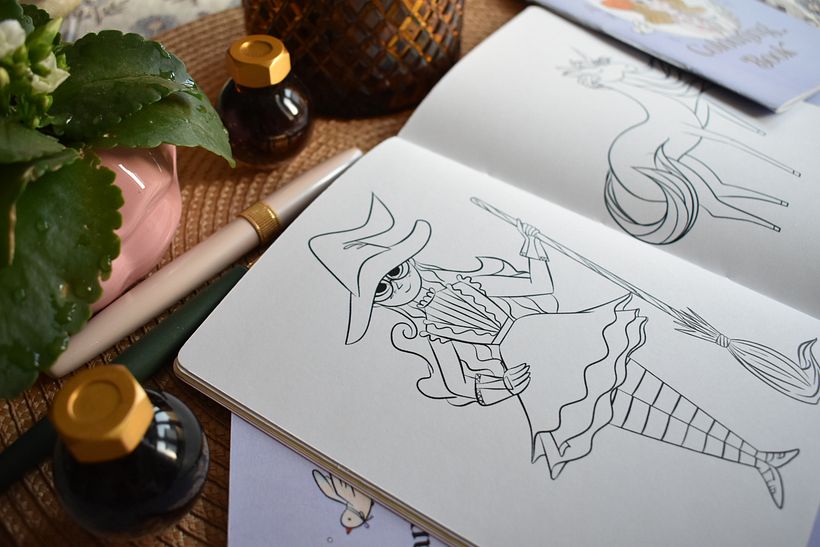 Children colouring book with whimsical artwork 1