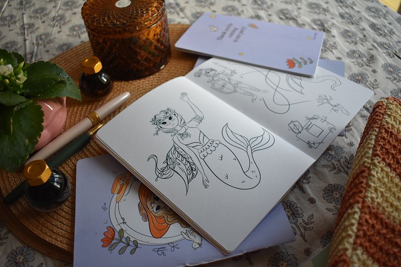 Children colouring book with whimsical artwork 2