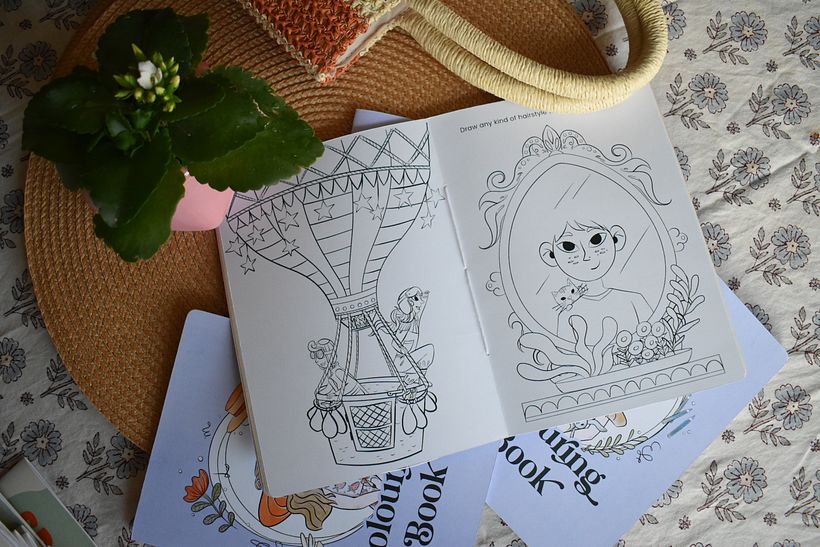 Children colouring book with whimsical artwork 4