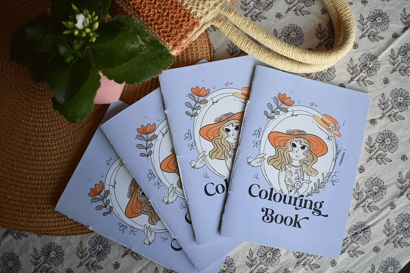 Children colouring book with whimsical artwork 1