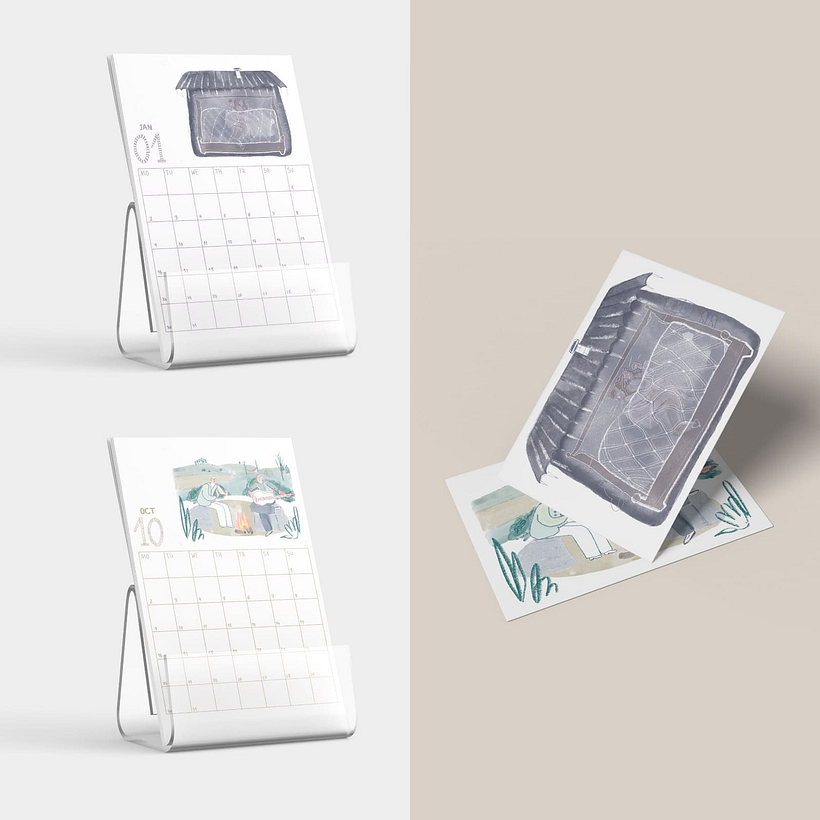 Calendario ilustrado reutilizable 4