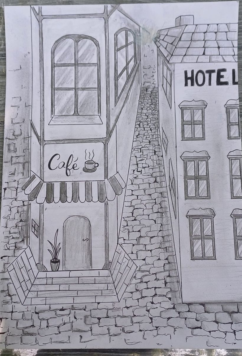 Rue pavé entouré d'immeubles 1