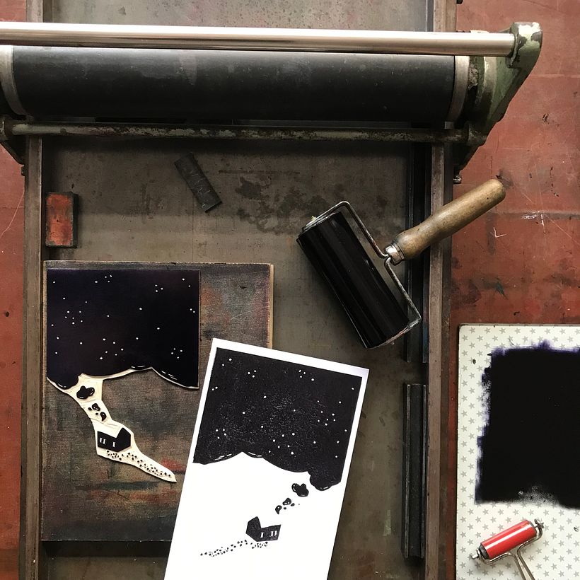 Black and White Lino 2