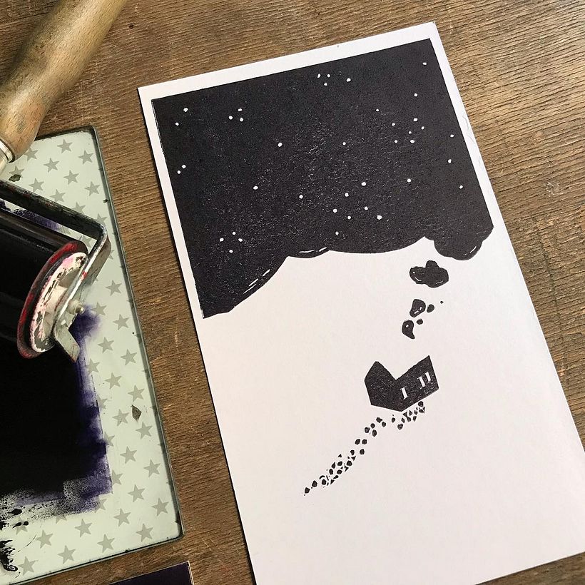 Black and White Lino 4