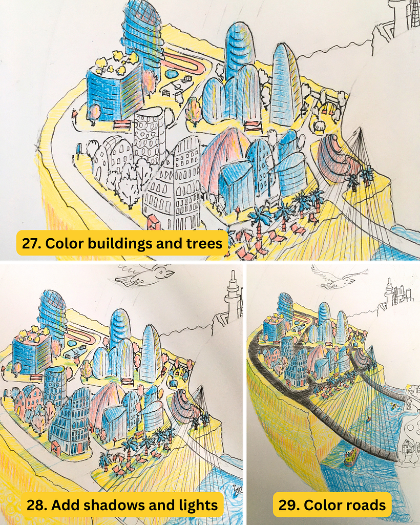 Draw Urban Landscape and Color Your World 1