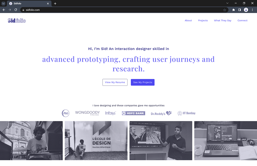 Sidfolio: Sid's personal website 1