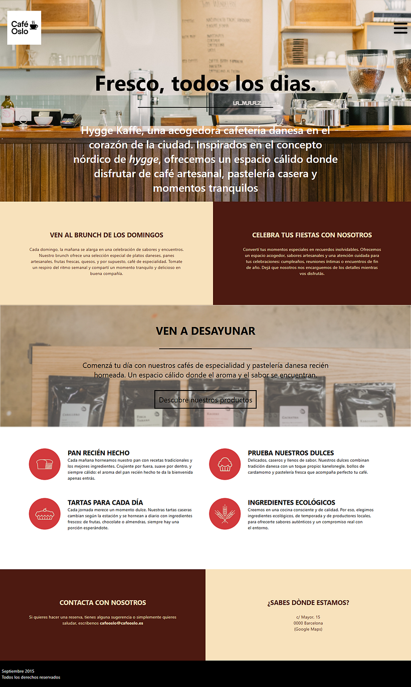 Cafe Oslo. Website 1
