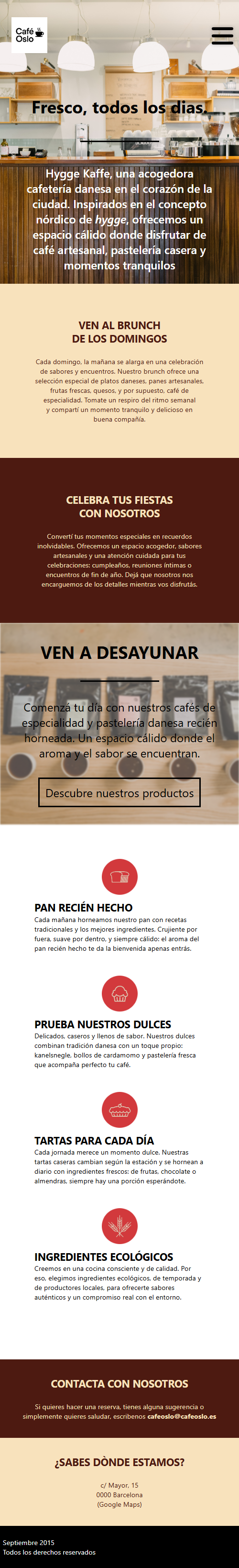 Cafe Oslo. Website 1