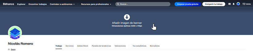 Behance , no puedo editar banner 1
