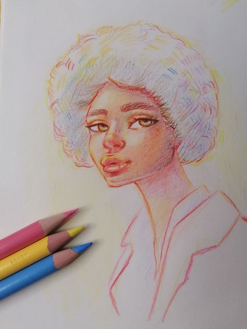 Retrato con lápices de colores 1