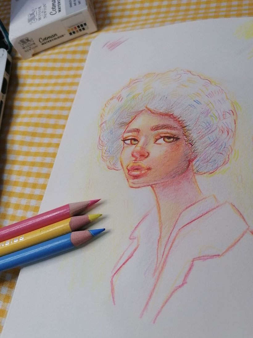 Retrato con lápices de colores 1
