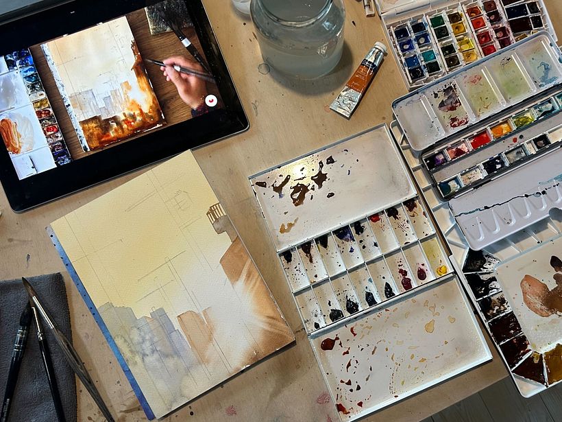 Final Project for the course "Expressive Watercolor Painting" by Reha Sakar 1