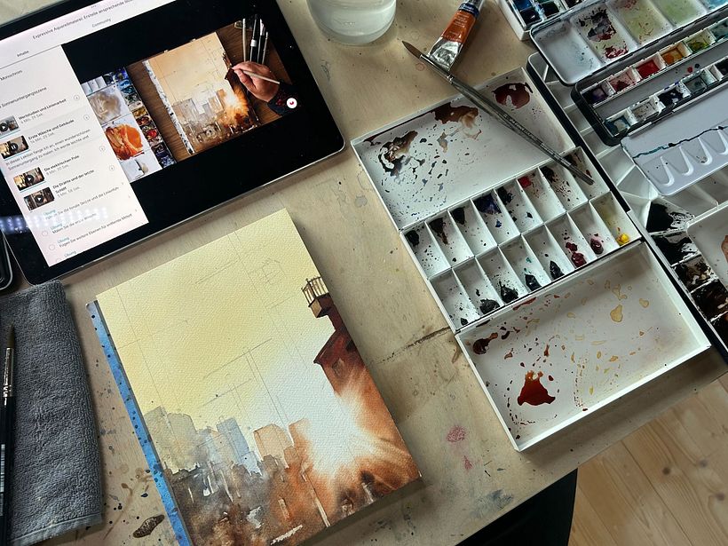 Final Project for the course "Expressive Watercolor Painting" by Reha Sakar 2